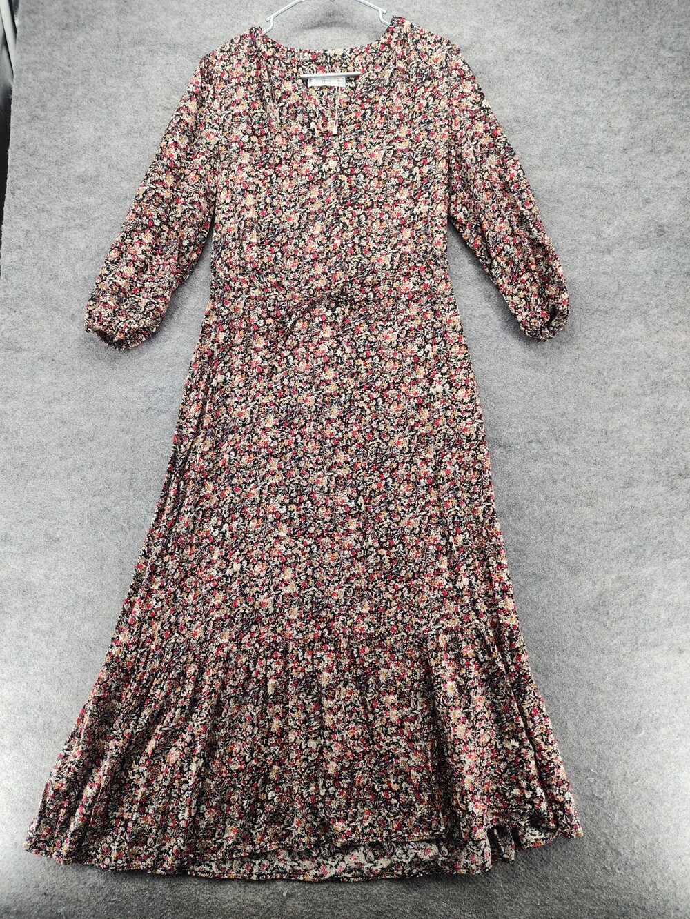 MNG Dress Womens 4 A Line Maxi Black Floral